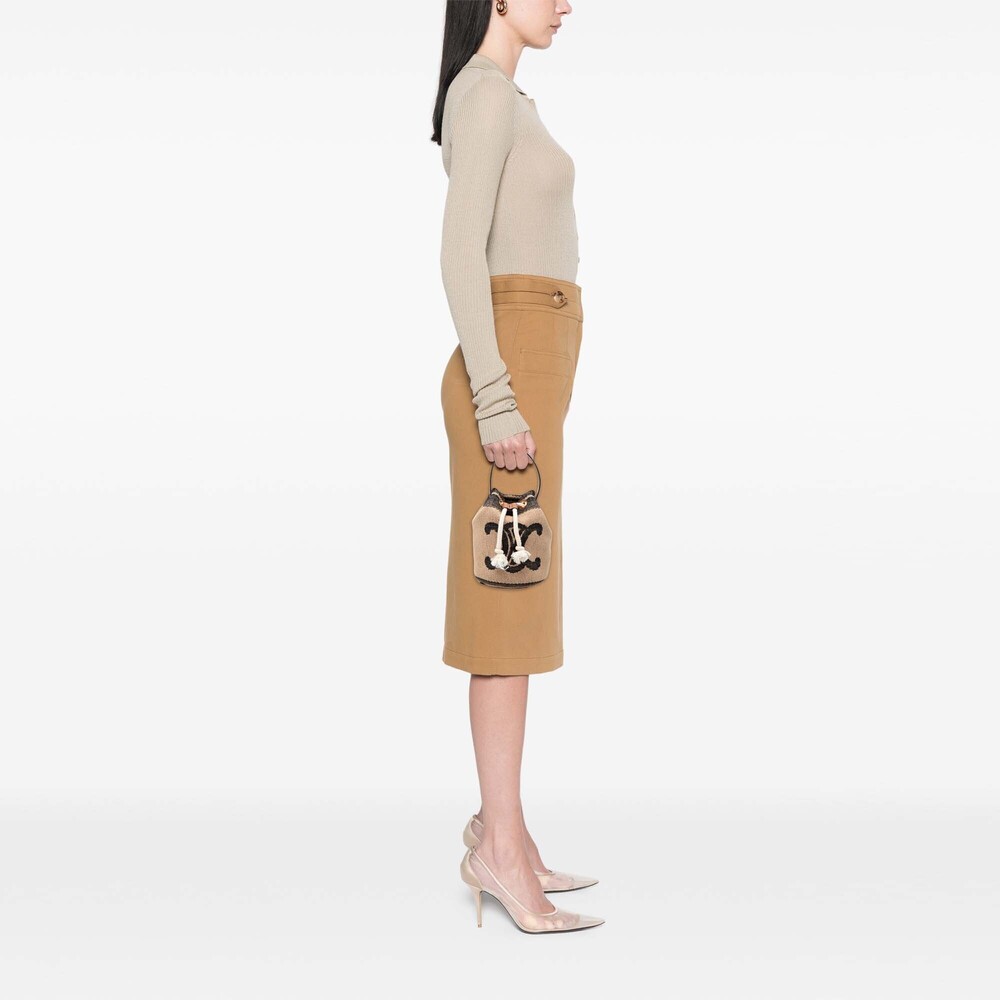 Pre-Loved Celine Small Triomphe Raffia Drawstring Bucket Bag - Picture 8 of 8